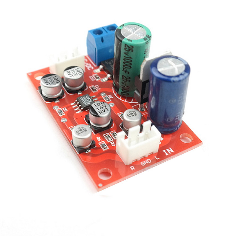 NE5532 AD828 išankstinio stiprintuvo plokštė DC7-24V AC5-16V Vieno maitinimo šaltinio stiprintuvo išankstinio stiprintuvo modulis