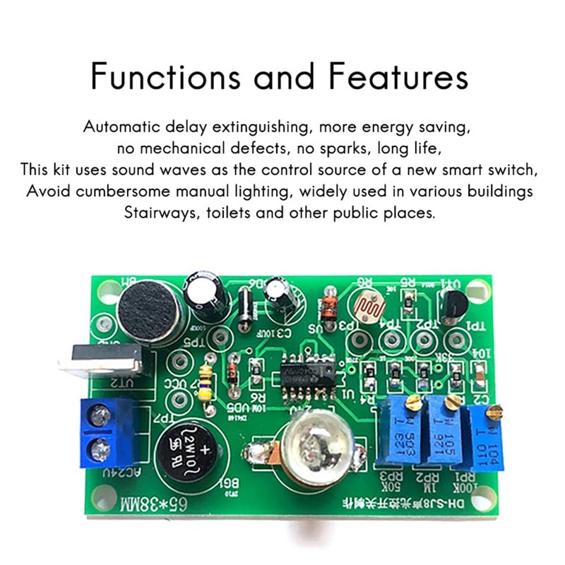 Komplet sklopnih ploča za kontrolu zvuka i svjetla u hodniku za izradu elektroničkih DIY dijelova
