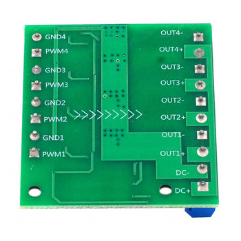 Μονάδα προγράμματος οδήγησης πλακέτας ενισχυτή 4 καναλιών MOS PLC PWM 3-20V έως 3,7-27V DC 10A