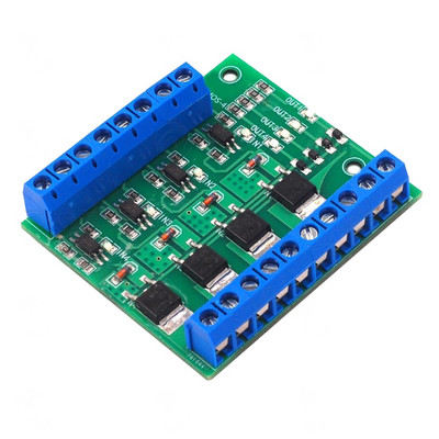 4-канална MOS PLC усилвателна платка PWM 3-20V до 3.7-27V DC 10A платка Висококачествен драйверен модул