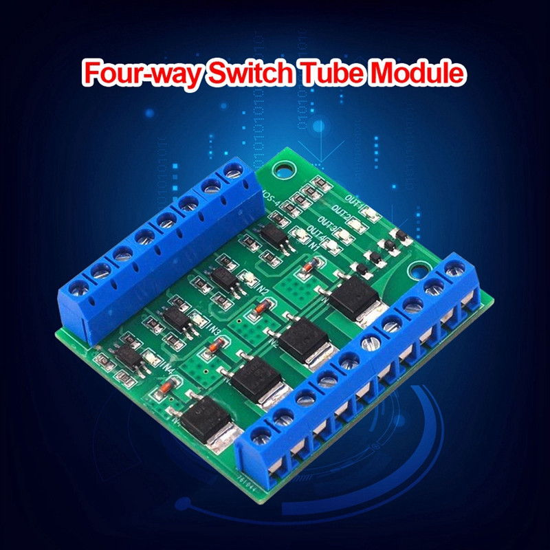 4 kanalų MOS PLC stiprintuvo plokštės PWM 3-20V iki 3,7-27V DC 10A plokštės aukštos kokybės tvarkyklės modulis