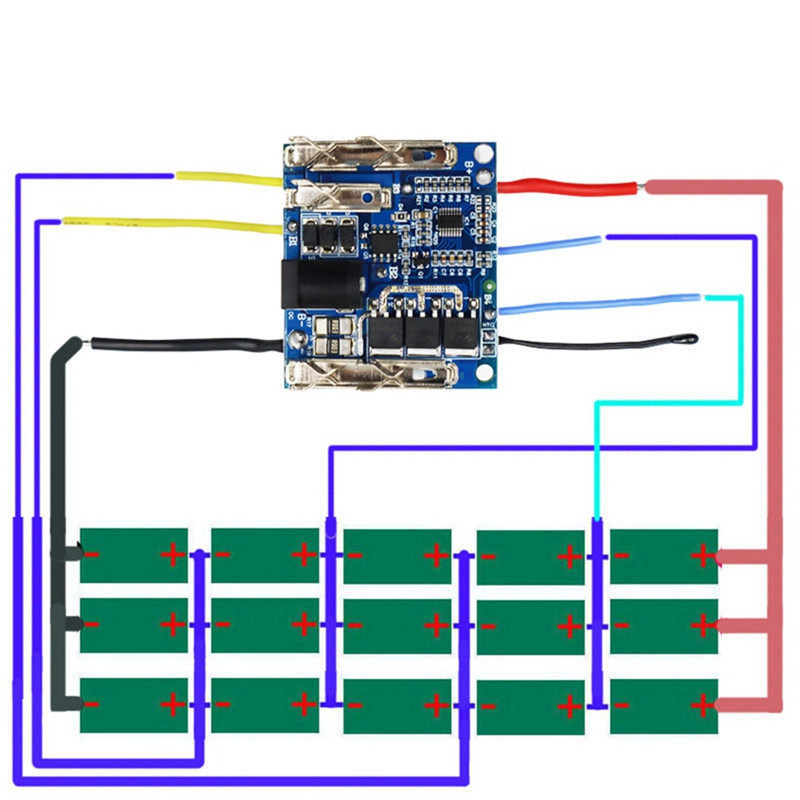PCB grandinės modulio plokštės dalys, ličio jonų apsaugos pakaitinė baterija PCB ličio jonų 18 V akumuliatoriaus PCB mikroschemų plokštė