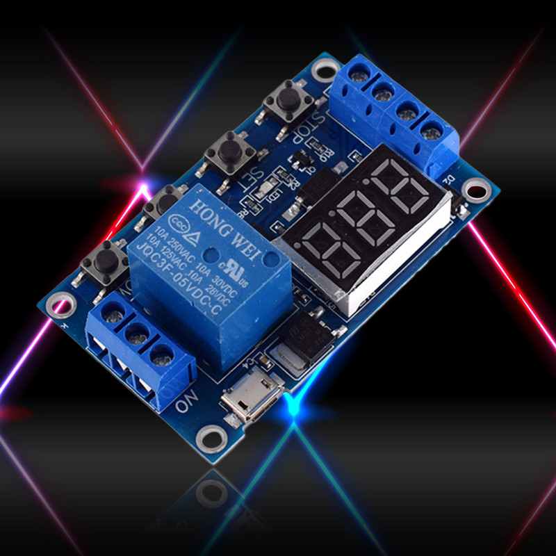 DC 6~36V Dvigubas MOS LED skaitmeninis laiko delsos relės paleidiklis ciklo laikmačio delsos jungiklis grandinės plokštės laiko valdymo modulis „pasidaryk pats“