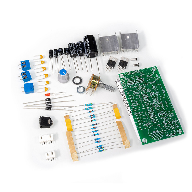 TDA2030 galios stiprintuvo plokštė 2.0 dviejų kanalų vieno maitinimo AC ir DC 12V gryno galinio garso galios stiprintuvo plokštė