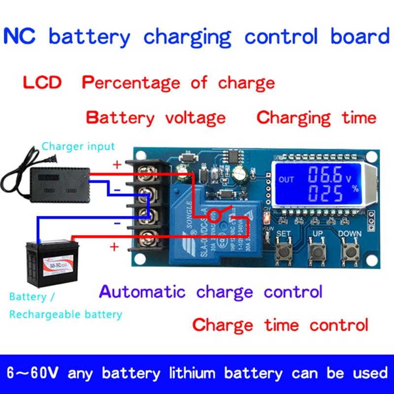 30A 6-60V töltővezérlő modul túltöltés a Protection Control Switc Dropship számára
