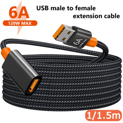 Cablu de prelungire USB 3.0 Cablu de prelungire mamă la masculin 6A Cablu de date de transmisie de mare viteză pentru cameră de calculator Cablu TV 1,5/1m