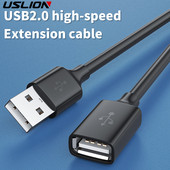 USLION USB ilgintuvas USB 2.0 prailginimo kabelis iš kištukinio ir moteriško duomenų sinchronizavimo kabelis, tinka kompiuteriniam televizoriui USB mobiliojo standžiojo disko laidas