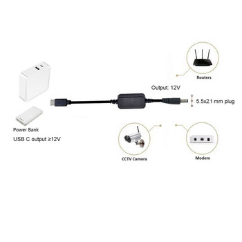 36W USB C Type C PD към 12V 2.5/3.5/4.0/5.5mm Конвертор Адапторен кабел Кабел за Wifi рутер Лаптоп LED светлина CCTV камера