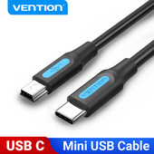 Vention USB C į Mini USB laido C tipo adapteris, skirtas skaitmeninei kamerai MacBook proMP3 grotuvas HDD Type-C į Mini USB kabelis