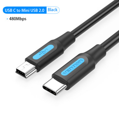 Vention USB C į Mini USB laido C tipo adapteris, skirtas skaitmeninei kamerai MacBook proMP3 grotuvas HDD Type-C į Mini USB kabelis