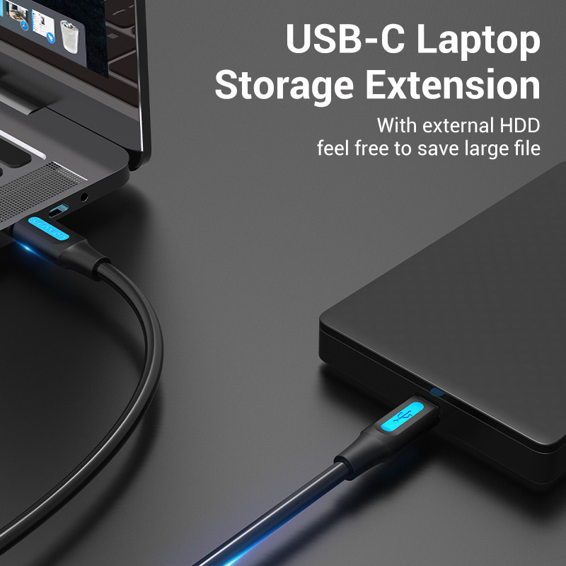 Vention USB C į Mini USB laido C tipo adapteris, skirtas skaitmeninei kamerai MacBook proMP3 grotuvas HDD Type-C į Mini USB kabelis