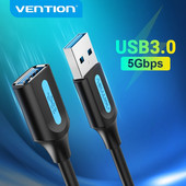 Vention USB pagarinātāja kabelis USB 3.0 2.0 pagarinātāja vads viedtelevizoram SSD Xbox One klēpjdatora datora ātrā ātruma USB 3.0 kabeļa pagarinātājs