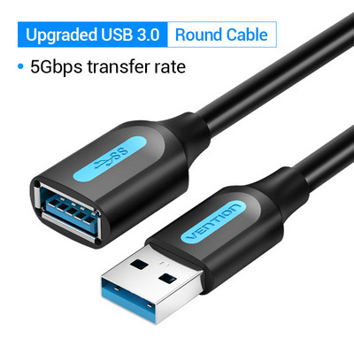 Vention USB pagarinātāja kabelis USB 3.0 2.0 pagarinātāja vads viedtelevizoram SSD Xbox One klēpjdatora datora ātrā ātruma USB 3.0 kabeļa pagarinātājs