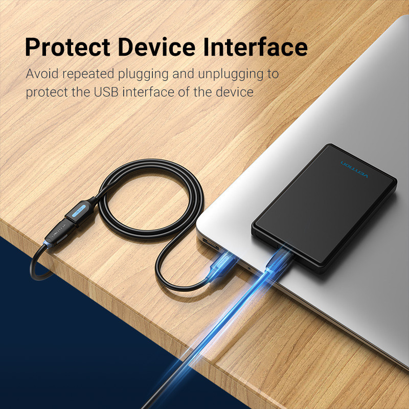 Vention USB pagarinātāja kabelis USB 3.0 2.0 pagarinātāja vads viedtelevizoram SSD Xbox One klēpjdatora datora ātrā ātruma USB 3.0 kabeļa pagarinātājs