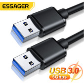 Essager USB-USB hosszabbítókábel A típusú dugaszoló USB 3.0 hosszabbító a radiátor merevlemezéhez Webcom USB3.0 hosszabbító kábel