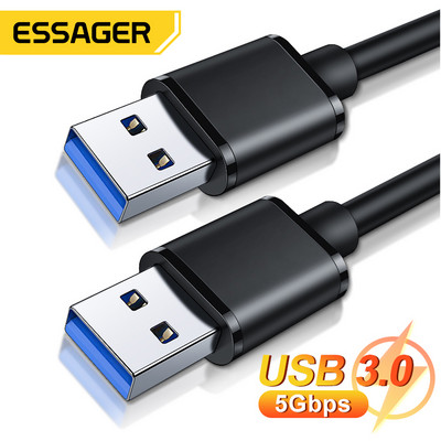 Essager USB към USB удължителен кабел тип A мъжки към мъжки USB 3.0 удължител за радиатор твърд диск Webcom USB3.0 удължителен кабел