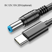 USB C Tip C PD na 9V 12V 15V 20V 5.5x2.5mm Kabel za napajanje za bežični usmjerivač Laptop LED traka Zvučnik CCTV kamera
