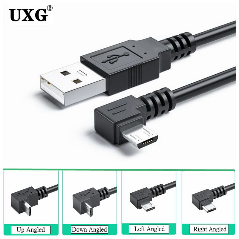 5M 3M Gore Dolje Lijevo Desno Pod kutom od 90 stupnjeva USB Micro USB muški na USB muški Data Charge 2A konektor Kabel 25cm 50cm za tablet 5ft