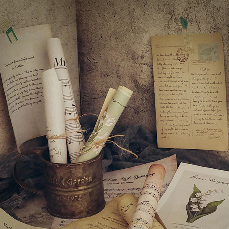 Retro stila nošu papīrs INS fotogrāfija Fona dekorēšana Fotoattēlu uzņemšana Fons DIY Rotas aksesuāri rotaslietām