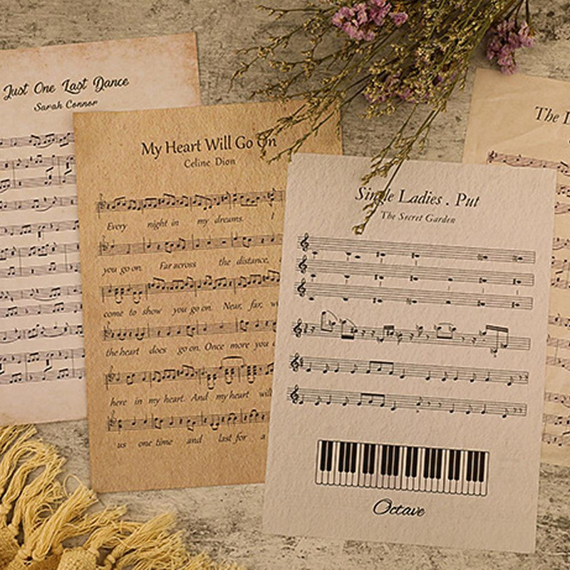 Retro stila nošu papīrs INS fotogrāfija Fona dekorēšana Fotoattēlu uzņemšana Fons DIY Rotas aksesuāri rotaslietām