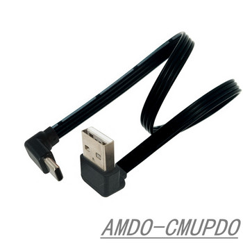USB-C Τύπος C Αρσενικό Αριστερά Δεξιά Πάνω Κάτω Γωνία 90 μοιρών σε USB 2.0 Αρσενικό Καλώδιο δεδομένων USB Type-c Επίπεδο καλώδιο 0,1m/0,2m/0,5m/1m