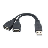 1 muški utikač u 2 ženske utičnice USB 2.0 produžna linija Y Podatkovni kabel Adapter za struju Razdjelnik USB 2.0 kabel 15~18 cm