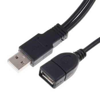 1 αρσενικό βύσμα σε 2 θηλυκή υποδοχή USB 2.0 επέκτασης γραμμής Y Καλώδιο δεδομένων Μετατροπέας τροφοδοσίας Διαχωριστής USB 2.0 Καλώδιο 15~18 cm