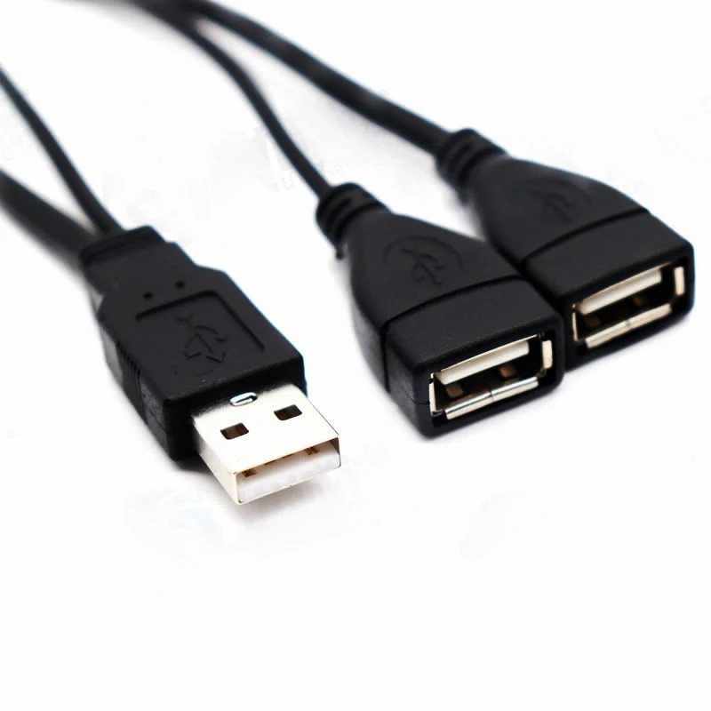 1 muški utikač u 2 ženske utičnice USB 2.0 produžna linija Y Podatkovni kabel Adapter za struju Razdjelnik USB 2.0 kabel 15~18 cm