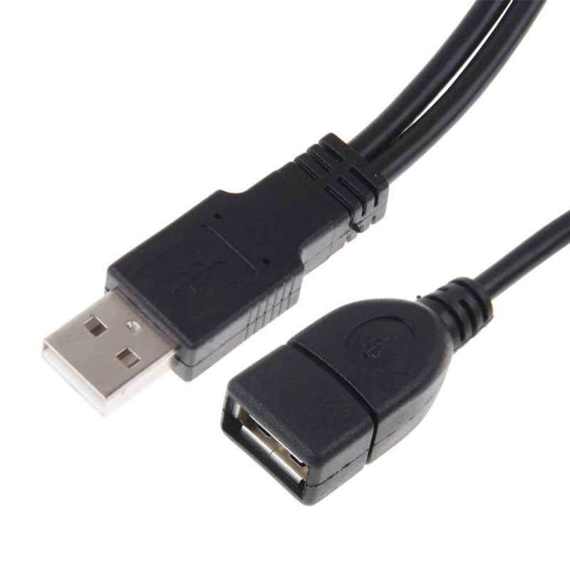 1 muški utikač u 2 ženske utičnice USB 2.0 produžna linija Y Podatkovni kabel Adapter za struju Razdjelnik USB 2.0 kabel 15~18 cm