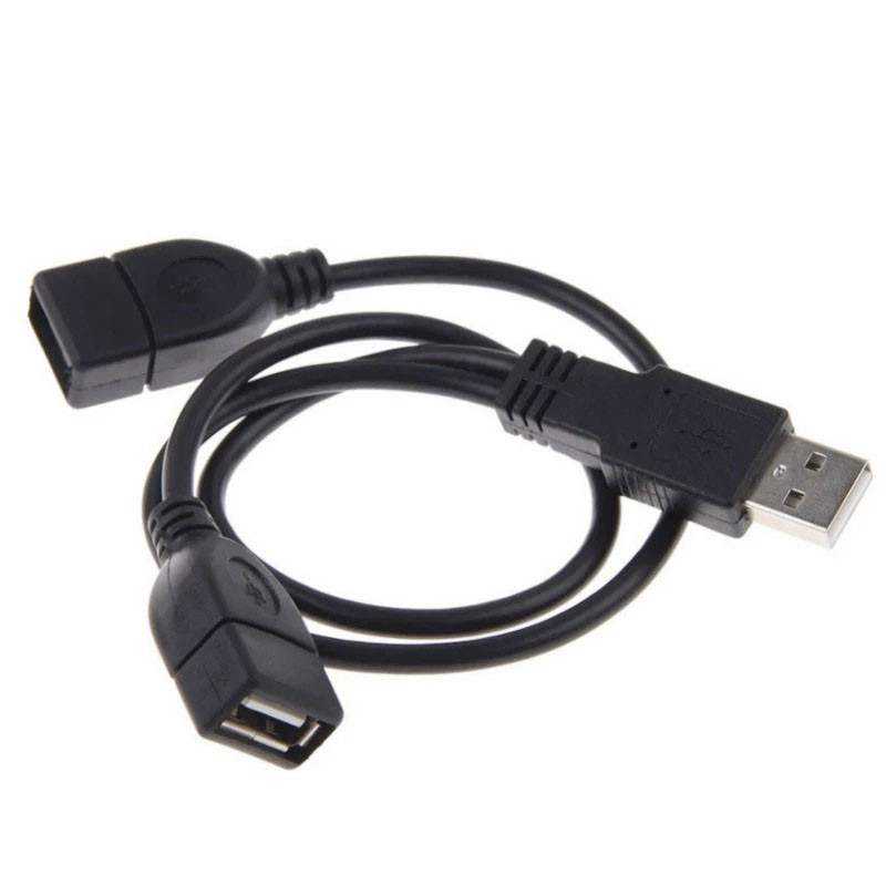 1 muški utikač u 2 ženske utičnice USB 2.0 produžna linija Y Podatkovni kabel Adapter za struju Razdjelnik USB 2.0 kabel 15~18 cm