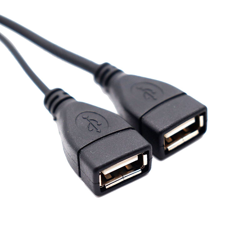 1 muški utikač u 2 ženske utičnice USB 2.0 produžna linija Y Podatkovni kabel Adapter za struju Razdjelnik USB 2.0 kabel 15~18 cm