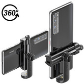 Ulanzi ST-17 360° horizontāls un vertikāls šaušanas statīva tālruņa stiprinājuma turētāja skava ar aukstuma apavu 1/4 collu statīva stiprinājuma pamatni