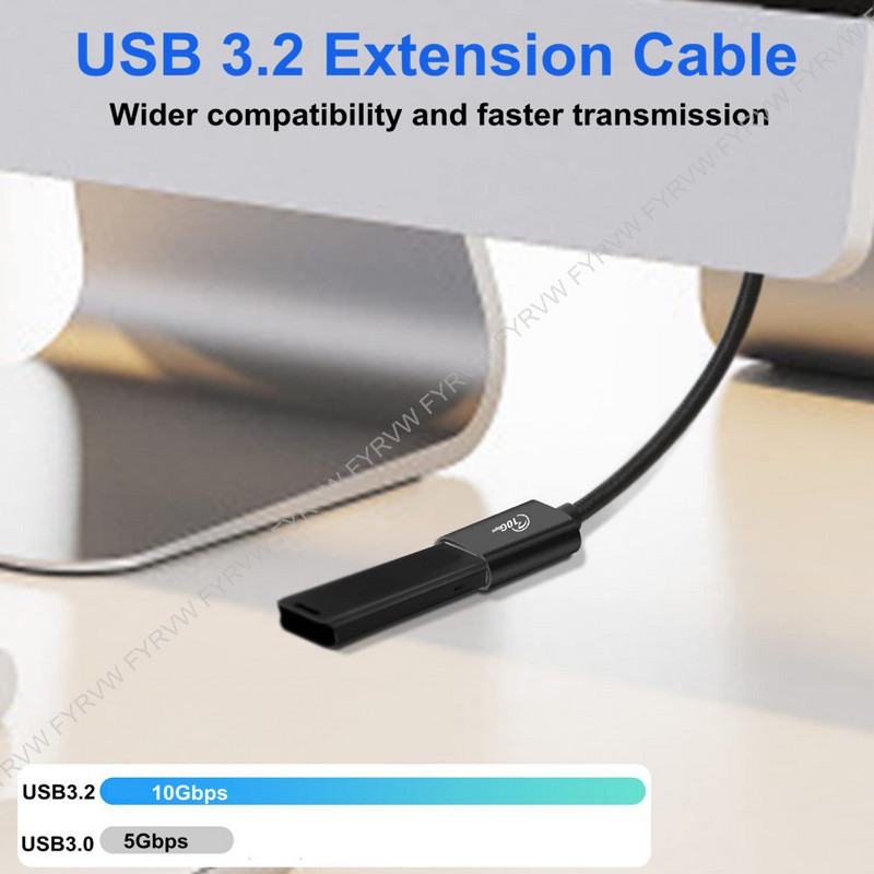 USB hosszabbító kábel 10 Gbps hosszabbító kábel USB3.2 USB3.0 flash meghajtó kábel PC billentyűzethez Webkamera GamePad adat USB OTG HUB kábel