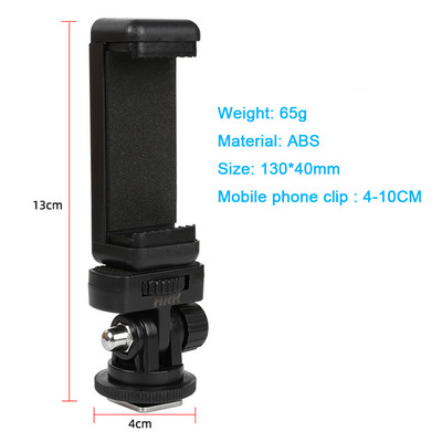 Camera Hot Shoe Suport telefon Monitor Adaptor flexibil trepied cu suport Cold Shoe pentru iPhone Samsung Canon Nikon Sony DSLR Camera