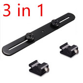 Universal διπλό άκρο ελαφρύ στήριγμα βάσης στήριξης φλας Τρίποδο με 2 βίδες προσαρμογέα Hot Shoe για ψηφιακή φωτογραφική μηχανή SLR ΝΕΟ