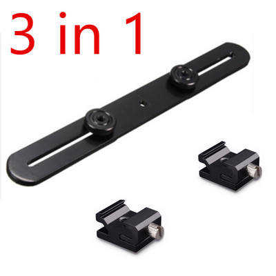 Universal διπλό άκρο ελαφρύ στήριγμα βάσης στήριξης φλας Τρίποδο με 2 βίδες προσαρμογέα Hot Shoe για ψηφιακή φωτογραφική μηχανή SLR ΝΕΟ