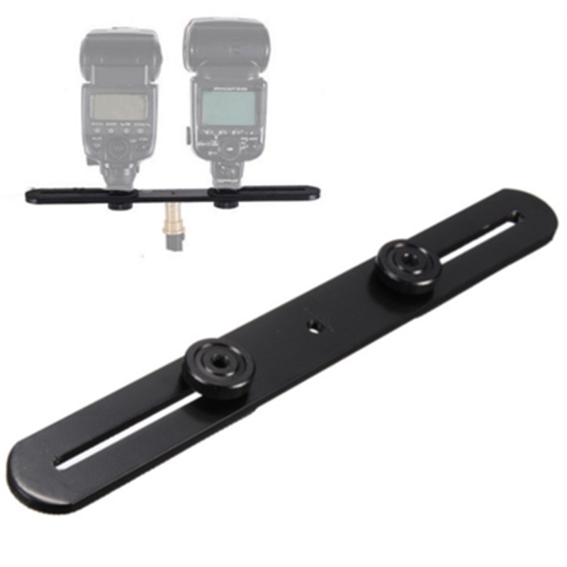 Universal διπλό άκρο ελαφρύ στήριγμα βάσης στήριξης φλας Τρίποδο με 2 βίδες προσαρμογέα Hot Shoe για ψηφιακή φωτογραφική μηχανή SLR ΝΕΟ