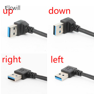 USB 3.0 prailginimo kabelis aukštyn žemyn į kairę dešinįjį kampą 90 laipsnių vyriškas ir moteriškas super spartos 5Gbps USB duomenų sinchronizavimo įkrovimo kabeliai