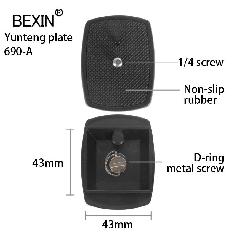 Dslr Quick Release Plate Ploča za kameru, adapter za glavu stativa s 1/4 vijkom za Yunteng Velbon 690 590 600 stativ za kameru