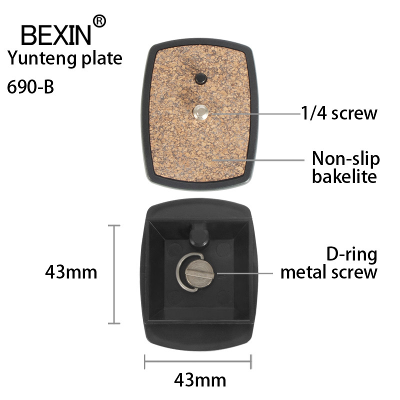 Dslr Quick Release Plate Ploča za kameru, adapter za glavu stativa s 1/4 vijkom za Yunteng Velbon 690 590 600 stativ za kameru