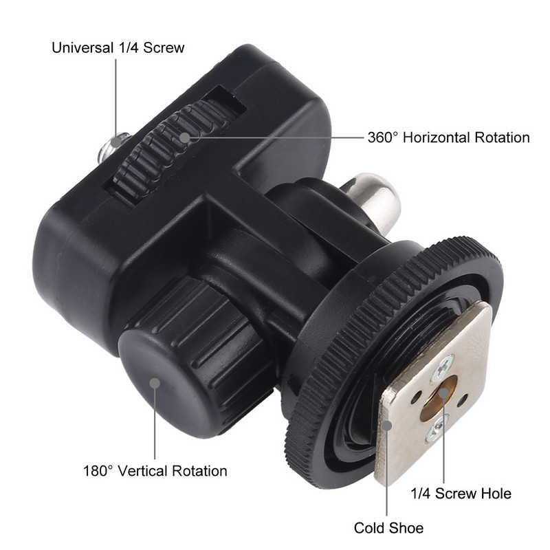 Kameras Hot Shoe tālruņa turētāja monitora elastīgais statīva adapteris ar aukstās kurpes stiprinājumu iPhone Samsung Canon Nikon Sony DSLR kamerai