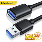 Essager USB produžni kabel USB 3.0 2.0 muški na ženski produžni kabel za Smart TV PS4 Xbox One prijenosno računalo USB3.0 ekstenzorski podatkovni kabel