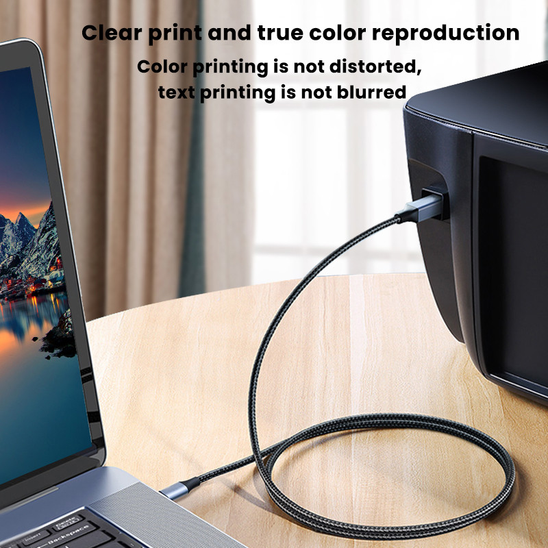 USB C na USB B 2.0 kabel pisača Pleteni kabel skenera pisača za Canon Epson HP Samsung kabel pisača skener USB kabel pisača