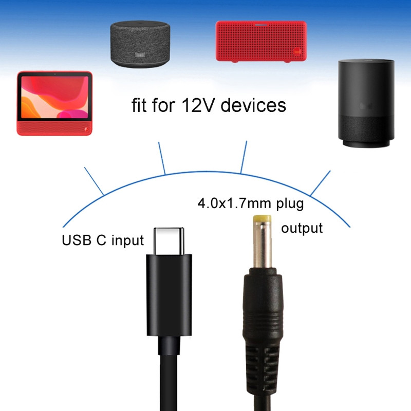 Cablu convertizor tip C/USB-C la 12V 4,0x1,7mm /3,5x1,35mm / 5,5x2,5mm pentru router pentru camere CCTV Cablu de alimentare multifuncțional tip C