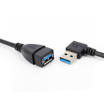 90 градуса USB 3.0 A мъжки към женски адаптерен кабел Ъглов удължителен удължителен кабел USB синхронизиране на данни Кабели за зареждане наляво/надясно/нагоре/надолу