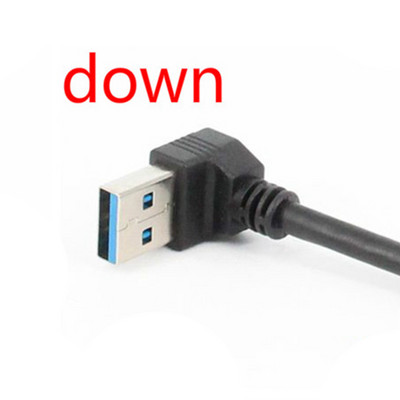 90 laipsnių USB 3.0 A Adapterio kištukinio kampo ilgintuvo kabelio ilgintuvas USB duomenų sinchronizavimo įkrovimo kabeliai į kairę/dešinę/aukštyn/žemyn