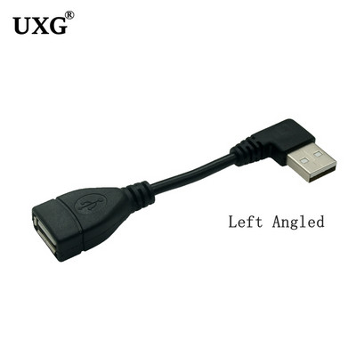 10cm 20cm 50CM USB 2.0 A мъжки към женски 90 ъглов удължителен адаптерен кабел USB2.0 мъжки към женски надясно/наляво/надолу/нагоре Черен кабел