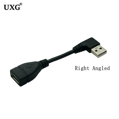 10cm 20cm 50CM USB 2.0 A muški na ženski 90 kutni produžni adapterski kabel USB2.0 muški na ženski desno/lijevo/dolje/gore Crni kabel