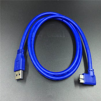 0,3m/0,6m/1m USB 3.0 Τύπος A Male σε Micro B Αρσενικό Αριστερά & 90 Μοίρες Δεξιά Γωνία 5Gbps Καλώδιο καλωδίου για κάμερα SLR/σκληρό δίσκο κινητού