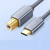 USB C - USB B 2.0 nyomtatókábel fonott nyomtatószkenner Epson HP Canon Brother MacBook Pro Samsung MIDI vezérlőkábelhez